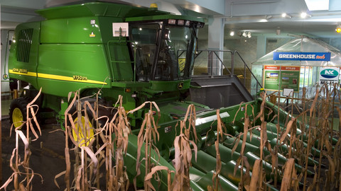 Combine tractor in Farm Tech exhibit