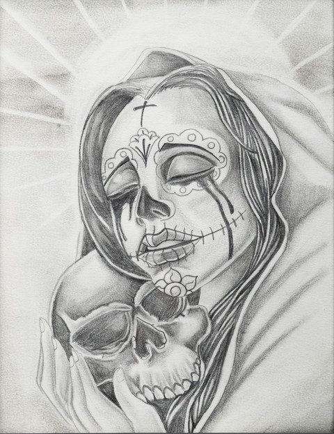 the crying calabera by Alexis Pulido