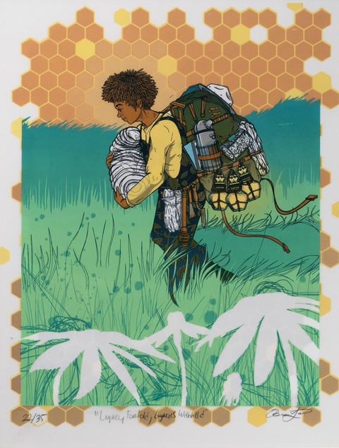 Legacy Foretold, Legacies Withheld-Screenprint by Brian Lathan