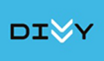 Divvy logo on blue background
