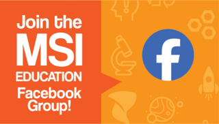 A graphic that includes the Facebook icon and the words Join the MSI Education Facebook Group!